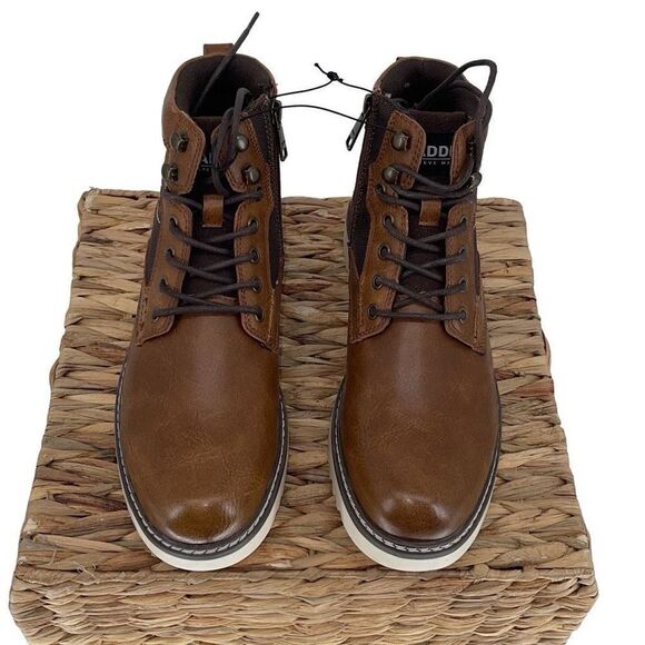 Madden By Steve Madden Mens High Top M-Drommy Combat Boots Tan Size 8.5 NWOT - Picture 4 of 9